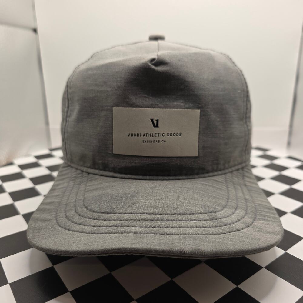 Vuori Athletic Goods Gray Camo Performance Strapback Packable Athleisure Hat